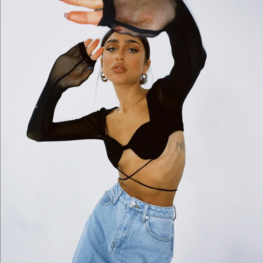 Princess Polly Titan Crop Top Black
